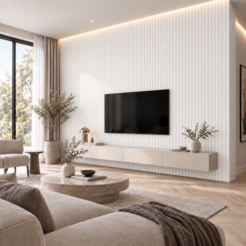 Panou riflaj decorativ 3D din polimer rigid, model Atria - 12.2x1x270 cm - Img 3