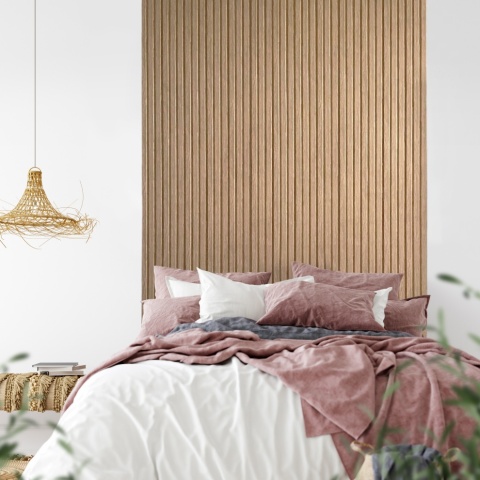 Panou riflaj decorativ 3D Olmo, Oak Gold II, 12.2x1.2x270 cm - Img 2