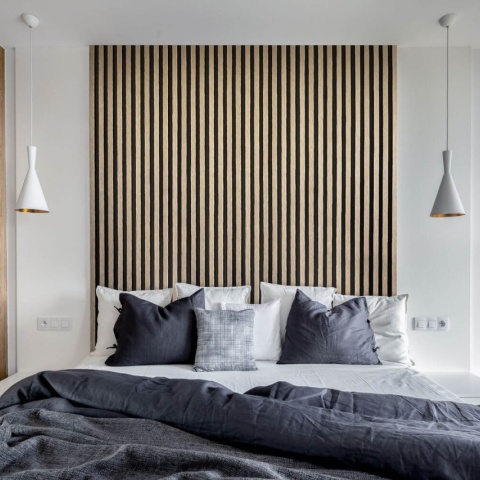 Panou riflaj decorativ 3D Vasco, Oak Gold, 11.7x2.1x270 cm - Img 2