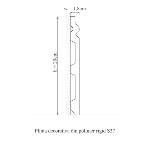 Plinta polimer rigid, Manavi, S27-20x1.8x200 cm - Img 2