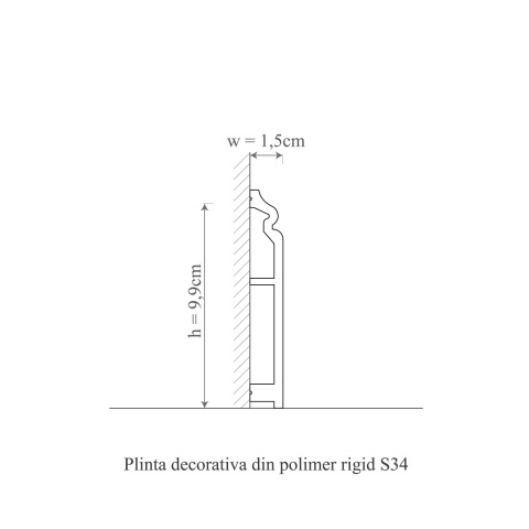 Plinta polimer rigid, Manavi, S34-9.9x1.5x200 cm - Img 2
