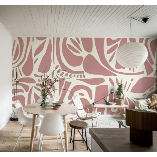 Tapet Abstract Forms, Soft Pink, Rebel Walls