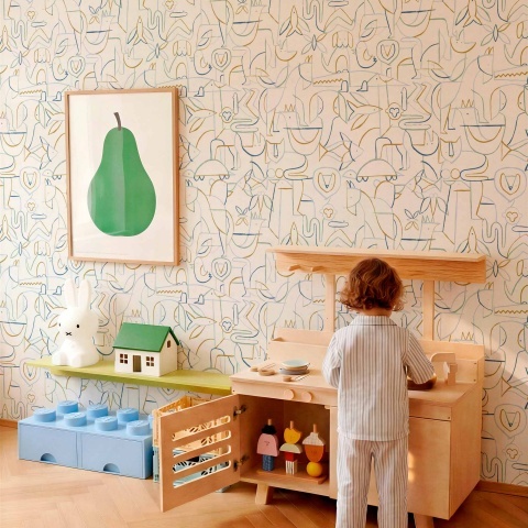 Tapet, Animalia, Indigo, Coordonne, 5mp / rola - Img 2