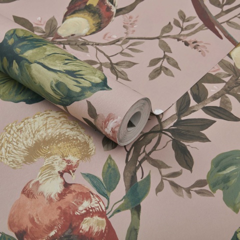 Tapet, Bird Sonnet, Blush Pink Luxury Bird, 1838 Wallcoverings, 7mp / rola - Img 2