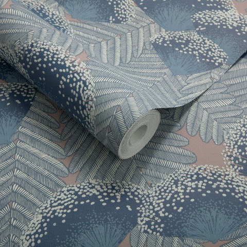 Tapet, Clarice, Soft Blue Luxury Art Deco, 1838 Wallcoverings, 5.3mp / rola - Img 2