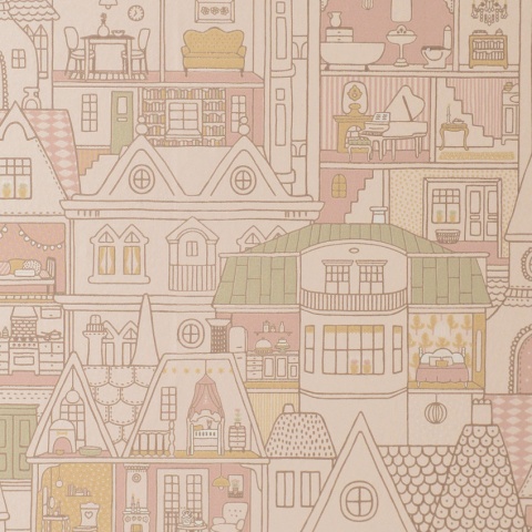 Tapet Dollhouse, Sunny Pink, Majvillan - Img 2