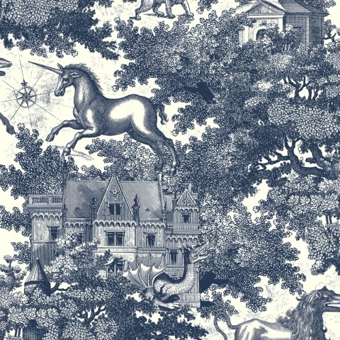 Tapet Fairy Tale Castle, Blue, Rebel Walls, 5 mp / rola - Img 2