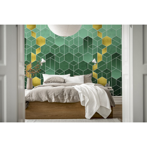 Tapet Gradient Geometry, Emerald, Rebel Walls
