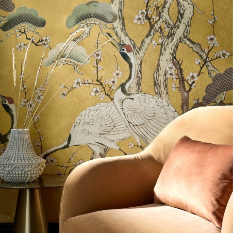 Tapet, Kyoto Blossom, Golden Yellow, 1838 Wallcoverings, 6.53mp / rola