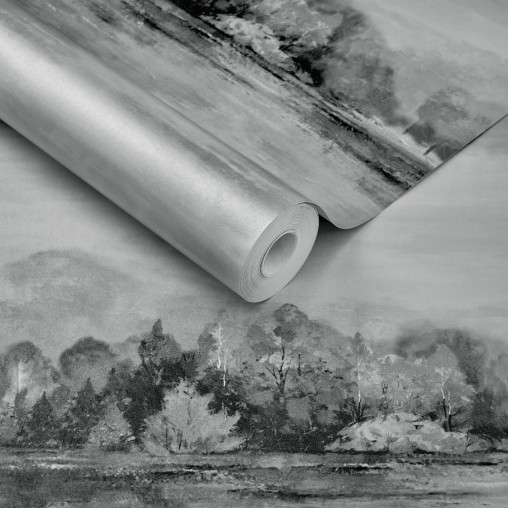 Tapet Lakeside, Pewter Grey Luxury Landscape, 1838 Wallcoverings, 5.3mp / rola - Img 3