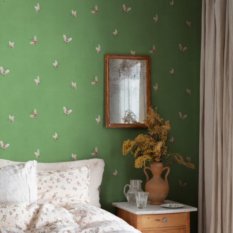 Tapet lavabil, Butterflies, Green, Sandberg, 5.3mp / rola - Img 3
