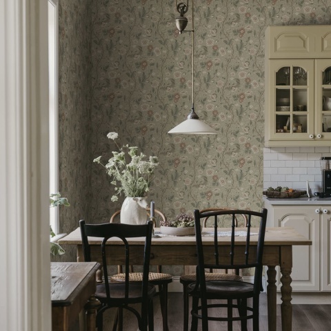 Tapet lavabil, Ulla, Garden Green, Sandberg, 5.3mp / rola - Img 3