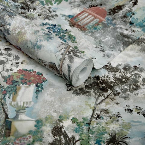 Tapet, Pavilion, Fern Green Luxury Toile, 1838 Wallcoverings, 7mp / rola - Img 2