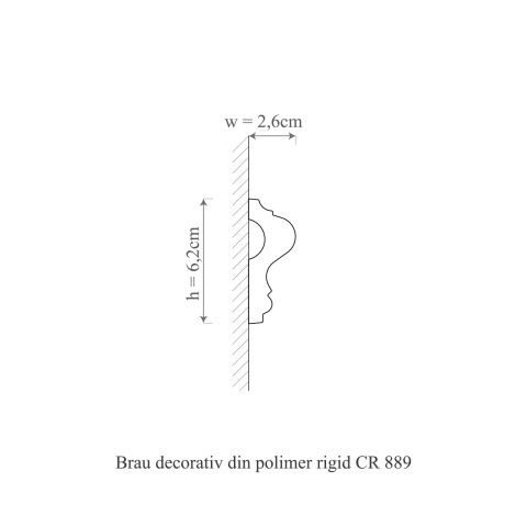 Brau poliuretan flexibil, Manavi, CR889F - 6.2x2.6x200 cm - Img 2