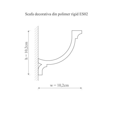 Cornisa polimer rigid, Manavi, ES2 - 10.2x10.2x200 cm - Img 2