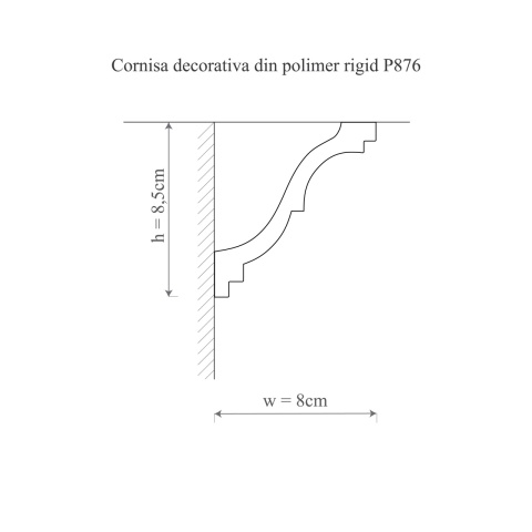 Cornisa polimer rigid, Manavi, P876-8x8.5x200cm - Img 2
