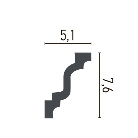 Cornisa poliuretan flexibil P929F - 7.6x5.1x200 cm - Img 2