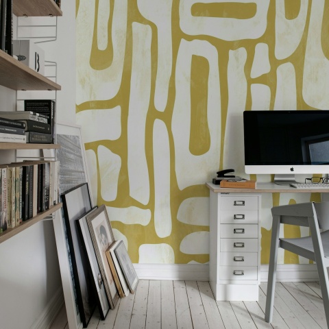 Fototapet, Aesthetic Shapes, Yellow, Rebel Walls - Img 3