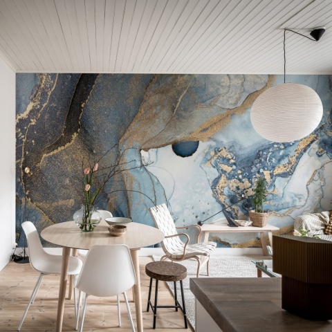 Fototapet, Agate Crystal, Blue, Rebel Walls