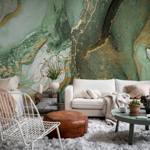 Fototapet, Agate Crystal, Green, Rebel Walls - Img 4