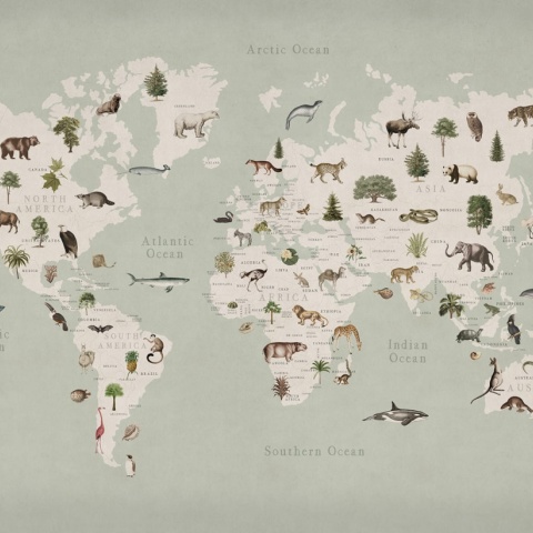 Fototapet, Animal World, Mint, Rebel Walls - Img 2