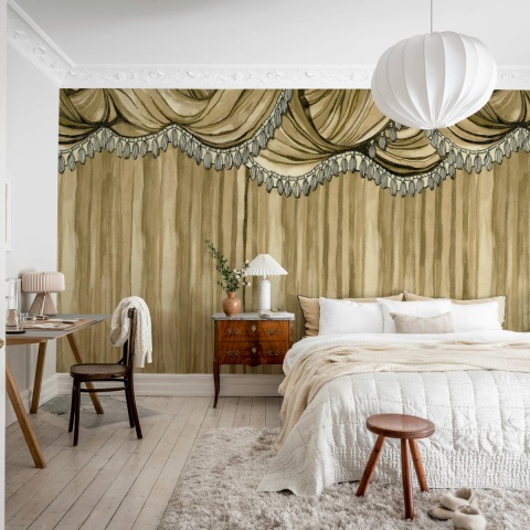 Fototapet, Behind the Curtains, Beige, Rebel Walls - Img 3