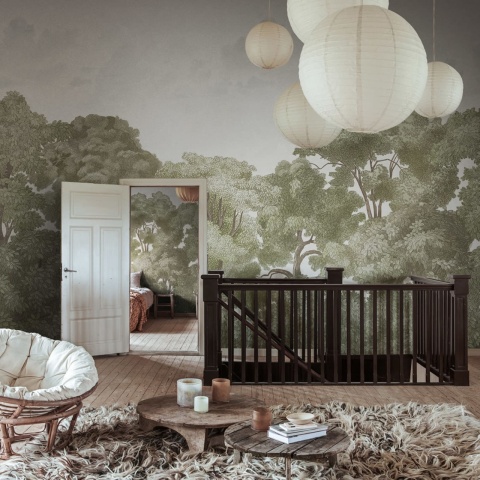 Fototapet, Bellewood Clouds, Green Vintage, Rebel Walls - Img 3
