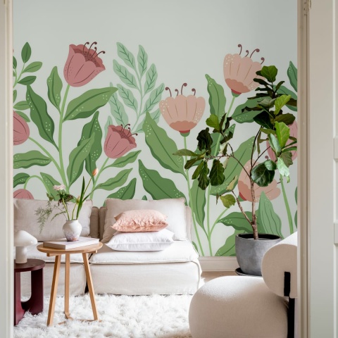 Fototapet, Big Blossom, Pink, Rebel Walls - Img 3