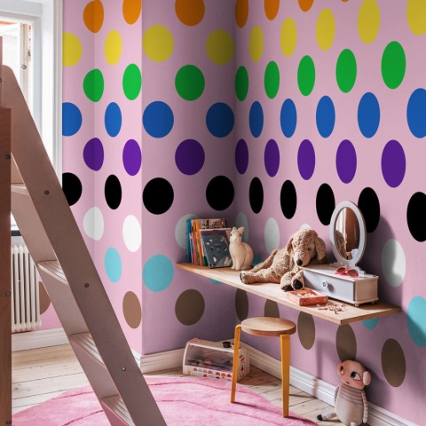 Fototapet, Big Dots, Happy Pink, Rebel Walls - Img 4