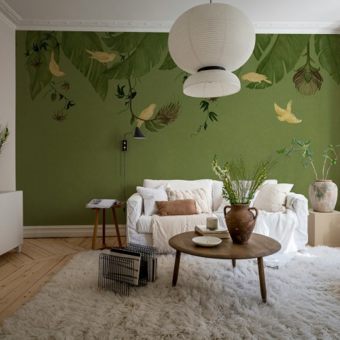 Fototapet, Birds in the Trees, Green, Rebel Walls - Img 3