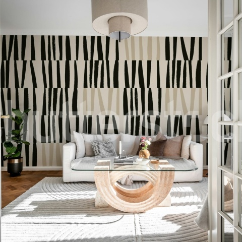 Fototapet, Bold Strokes, Black & Beige, Rebel Walls