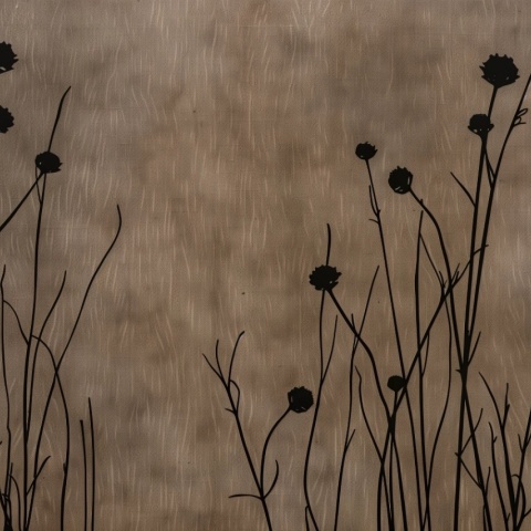 Fototapet Botanic Marron et Beige Epine Rêve ME205