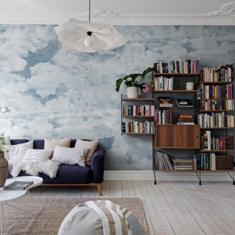 Fototapet, Chubby Clouds, Soft Blue, Rebel Walls - Img 4