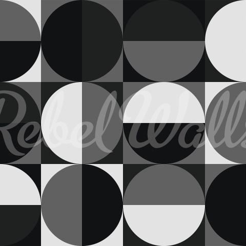 Fototapet, Circle Grid, Black &amp; White, Rebel Walls - Img 2