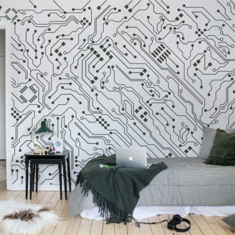 Fototapet, Circuit, White, Rebel Walls - Img 3