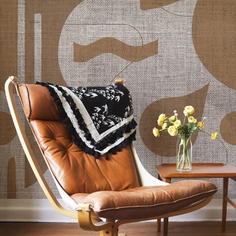 Fototapet Contours in Bold (cream) - personalizat, VLAdiLA - Img 4