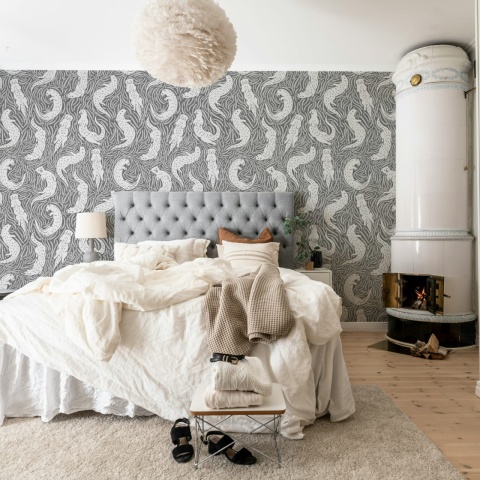 Fototapet, Cute Otters, Gray, Rebel Walls