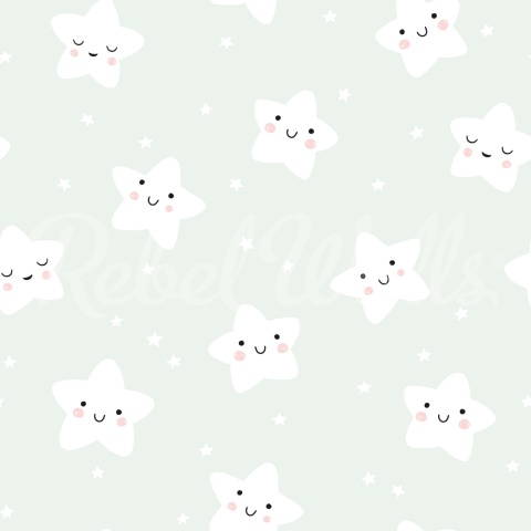 Fototapet, Cute Stars, Mint, Rebel Walls - Img 2