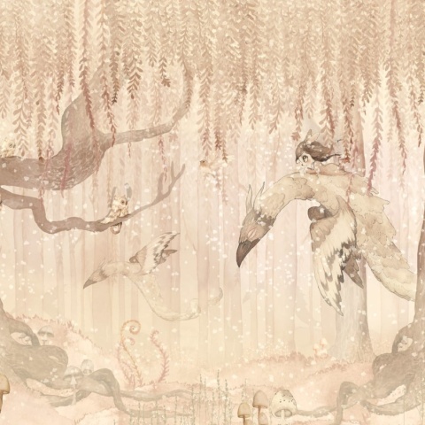 Fototapet, Dream Forest Girl, Sandy Pink, Rebel Walls - Img 6