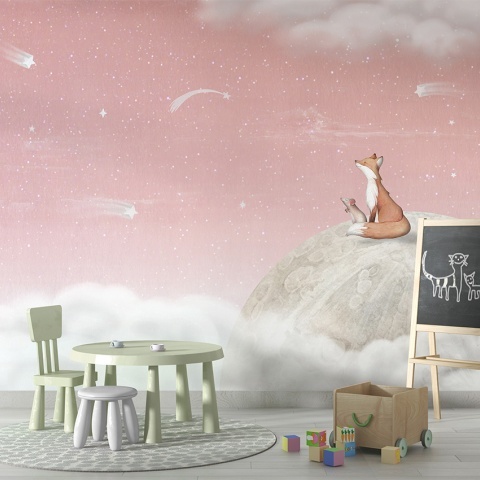 Fototapet Fox on the Moon - Pink, Oliver Robins - Img 4