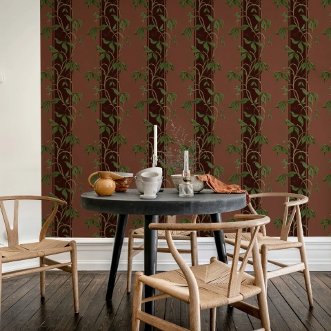 Fototapet, Garden Stripe, Burgundy, Rebel Walls - Img 3