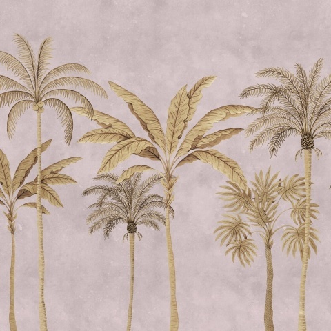 Fototapet, Golden Palms, Pink, Rebel Walls - Img 2