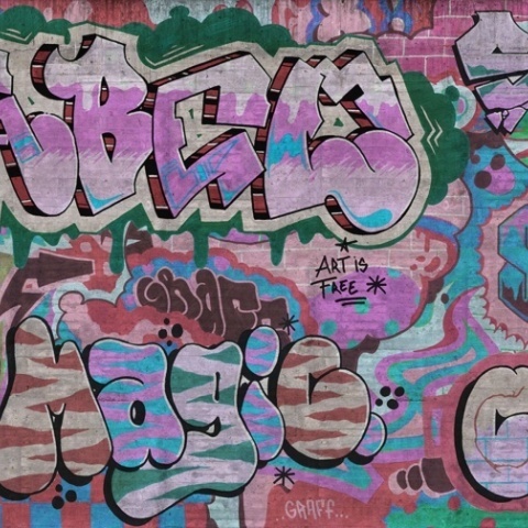 Fototapet, Graffiti, Pastel, Rebel Walls - Img 2