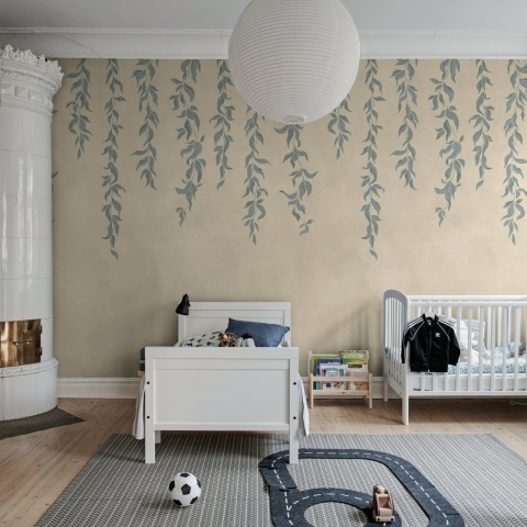 Fototapet, Hanging Leaves, Blue, Rebel Walls - Img 3