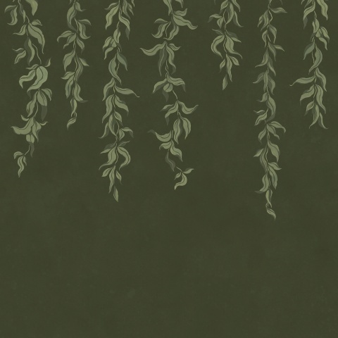 Fototapet, Hanging Leaves, Dark Green, Rebel Walls - Img 2