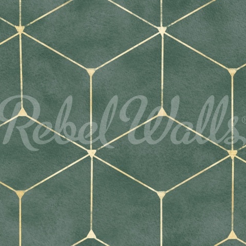 Fototapet, Hexaeder, Green, Rebel Walls - Img 2