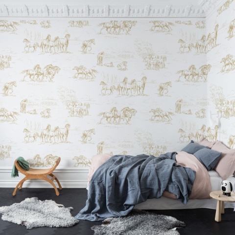 Fototapet, Horse Herd, Gold, Rebel Walls - Img 3