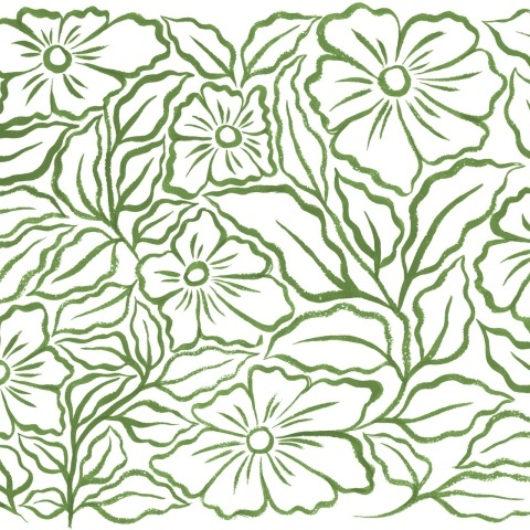 Fototapet, Ink Flowers, Green, Rebel Walls - Img 2