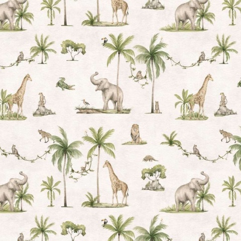 Fototapet Joyful Jungle - White, Kikki Belle - Img 2