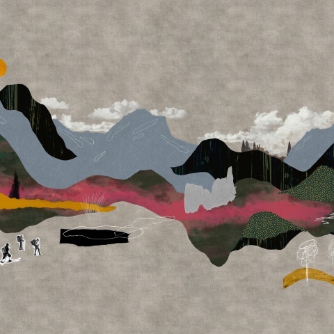 Fototapet lavabil Landscape Collage, Grey, TresTintas - Img 2